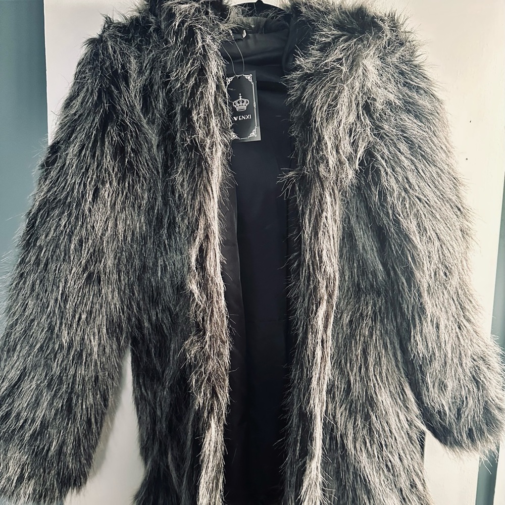 Faux Fur Oversized Jacket w/ Wolf Ears
